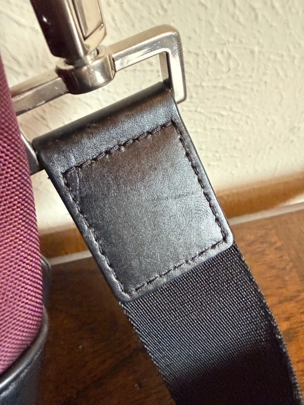 Michael Kors Men's Burgundy Nylon Briefcase with Black Leather Trim